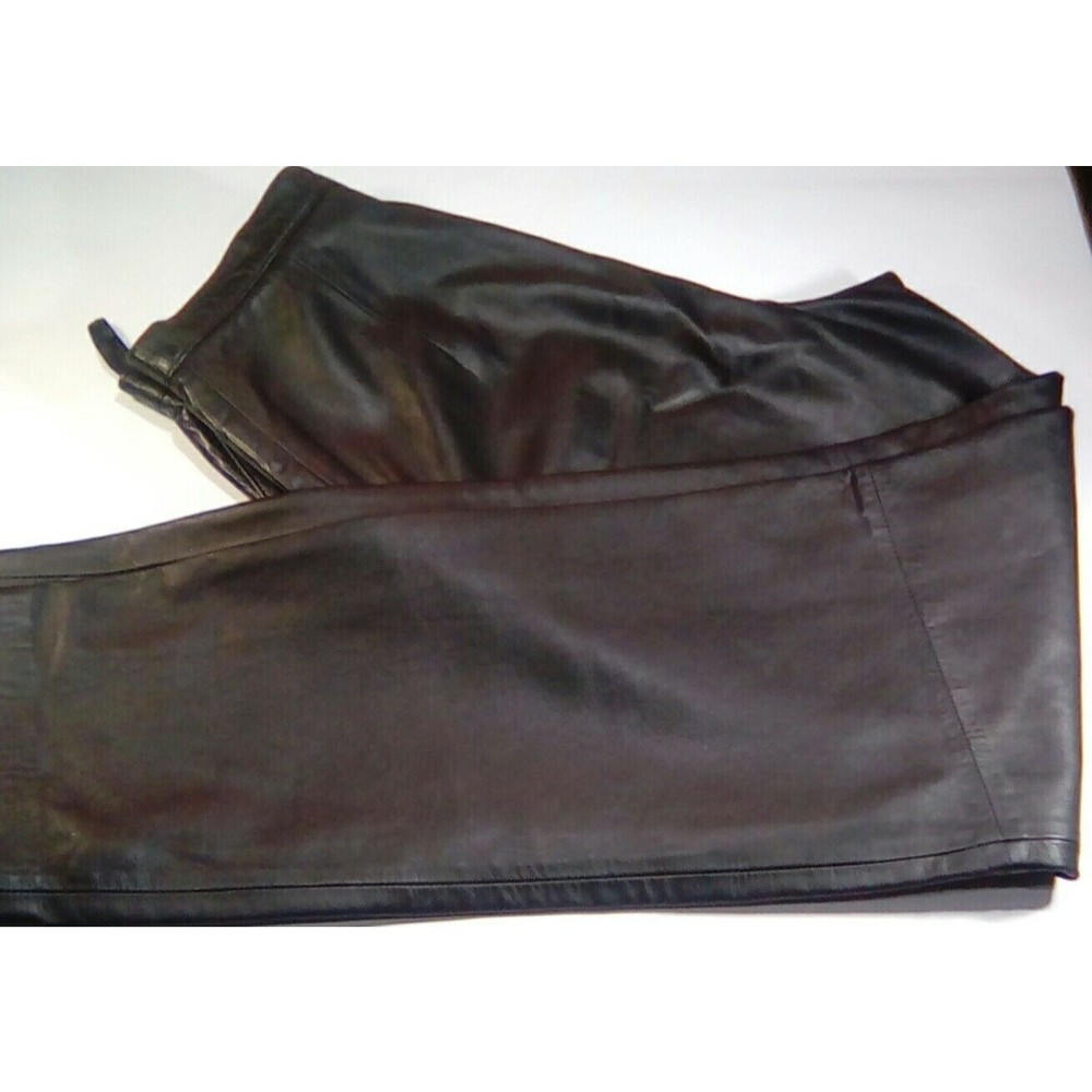 Jones New York Womens Black Leather Pants Slacks Size 8